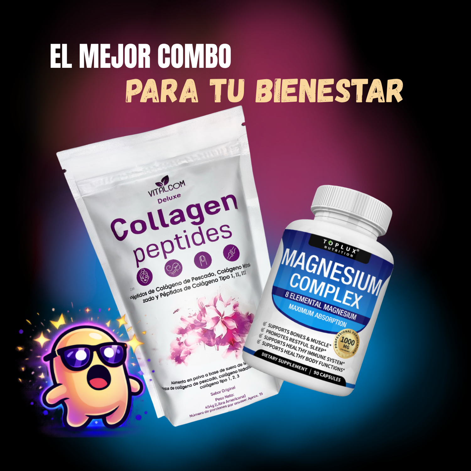 COMBO MAGNESIO COMPLEX TOPLUX + COLLAGEN PEPTIDES DELUXE