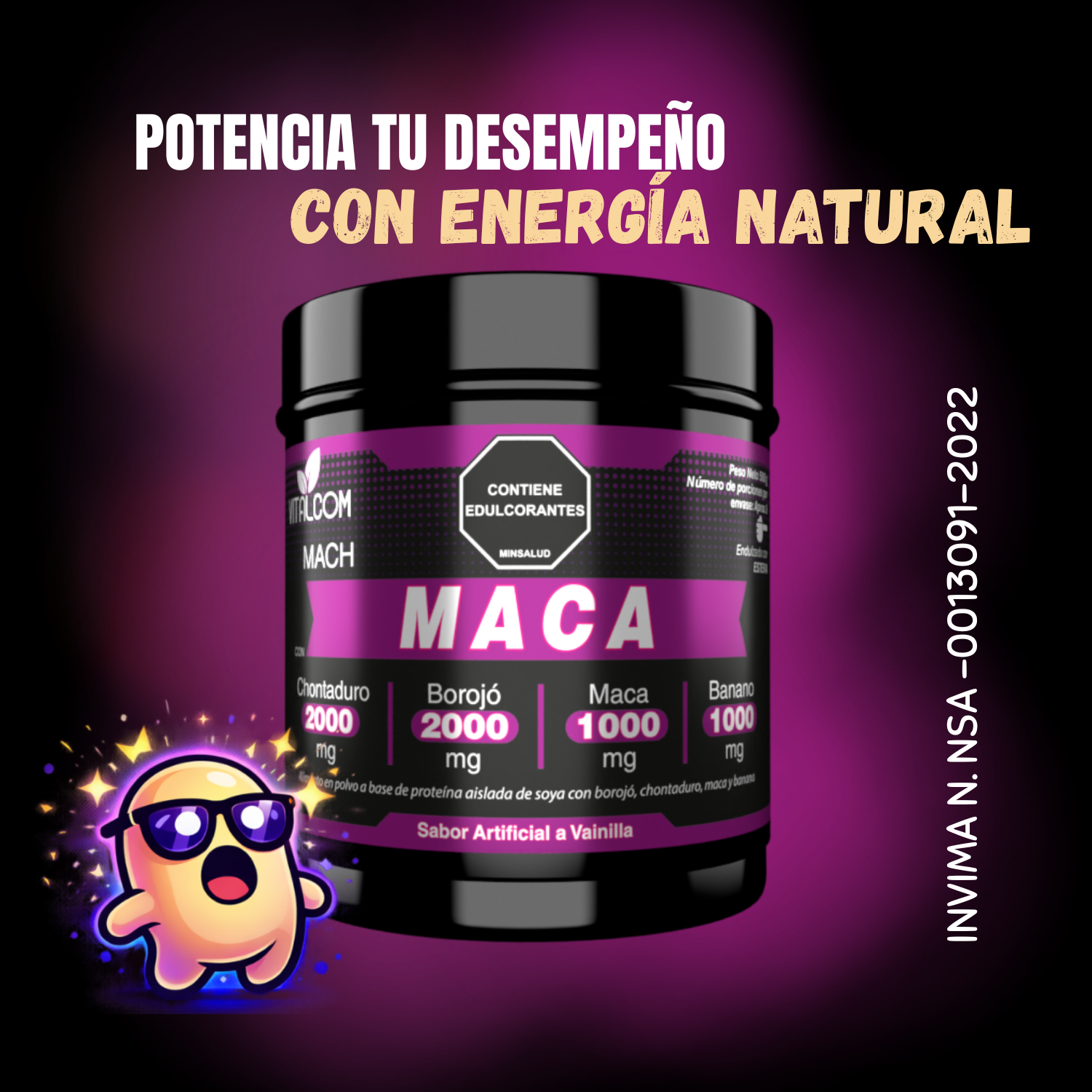 MACH en Polvo 500g | Maca, Chontaduro, Borojó y Banano