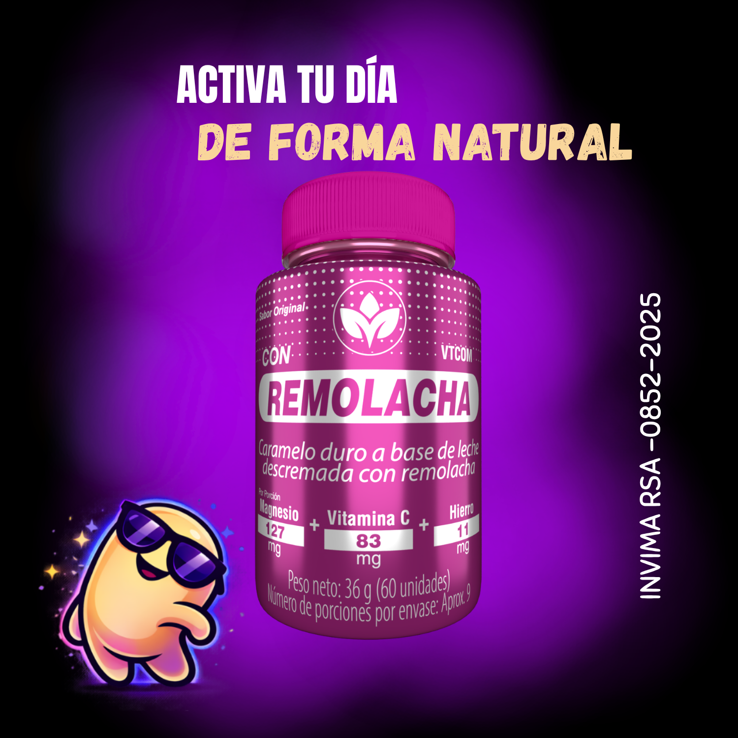 REMOLACHA VITALCOM – CARAMELO DURO ENERGIZANTE