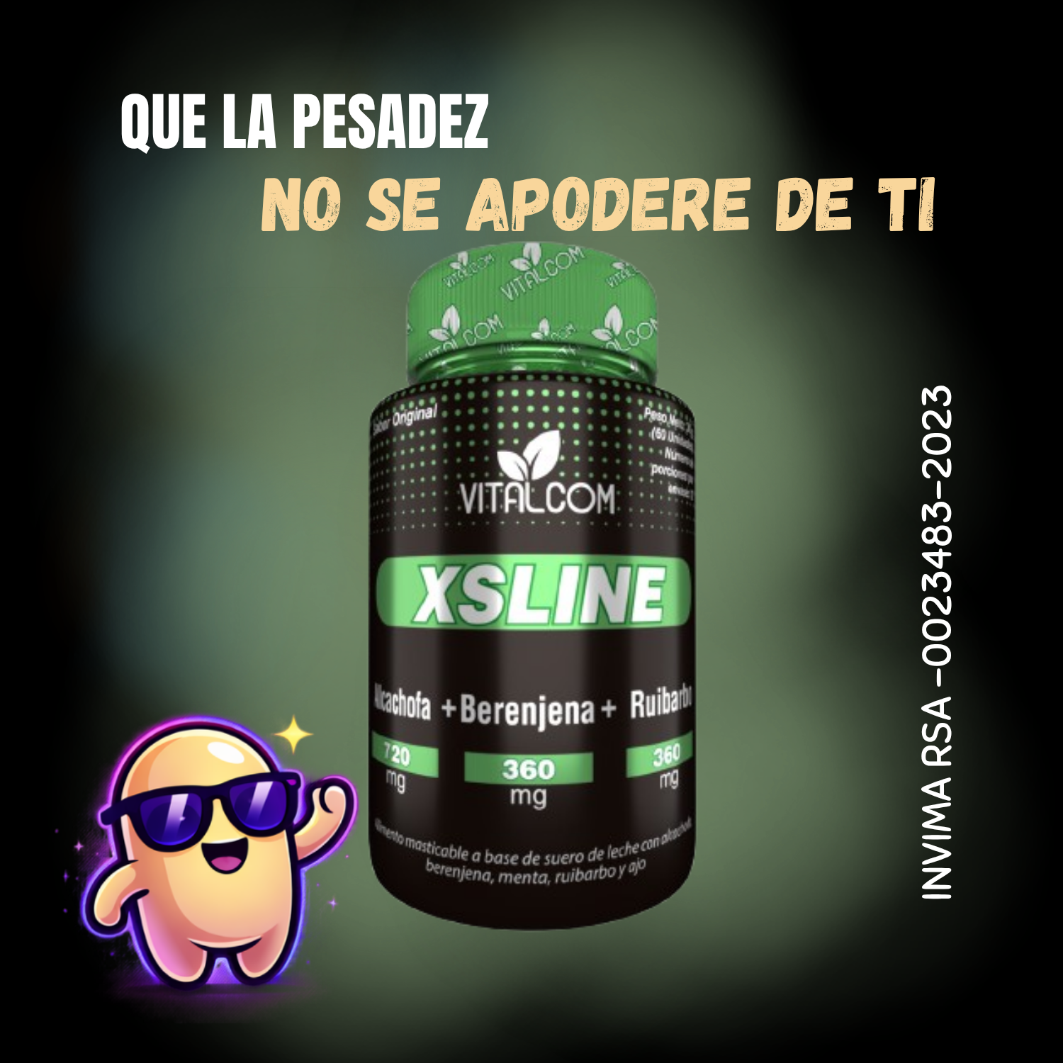 X-SLINE VITALCOM – TABLETAS MASTICABLES DIGESTIVAS